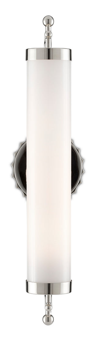 Latimer One Light Wall Sconce in White/Polished Nickel
