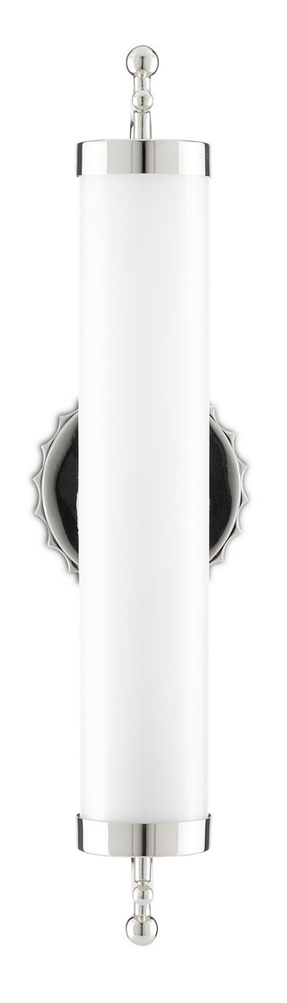 Latimer One Light Wall Sconce in White/Polished Nickel