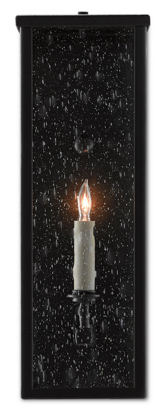 Tanzy One Light Wall Sconce in Midnight Black/Clear Seeded