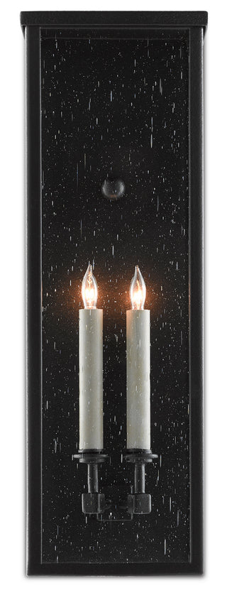 Tanzy Two Light Wall Sconce in Midnight Black/Clear Seeded