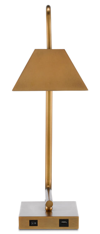 Hoxton Two Light Table Lamp in Light Antique Brass