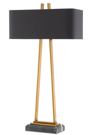 Adorn Two Light Table Lamp in Antique Brass/Black