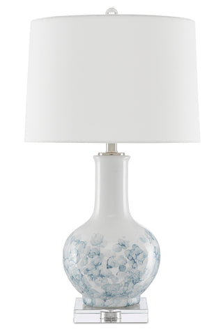 Myrtle One Light Table Lamp in White/Blue/Clear