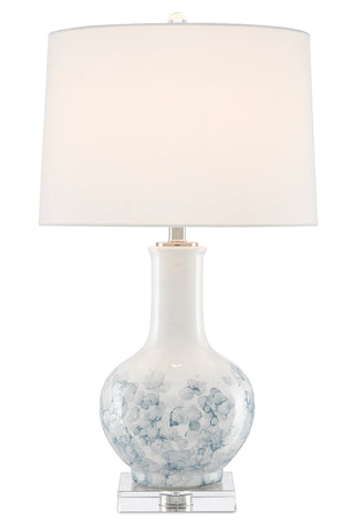 Myrtle One Light Table Lamp in White/Blue/Clear