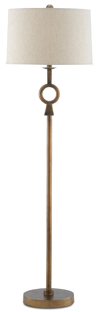 Germaine One Light Floor Lamp in Antique Brass