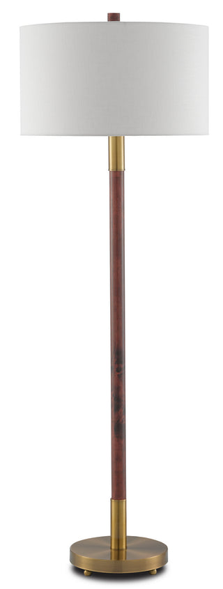 Bravo One Light Floor Lamp in Mahogany/Antique Brass
