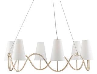 Kadir Six Light Chandelier in Silver Granello