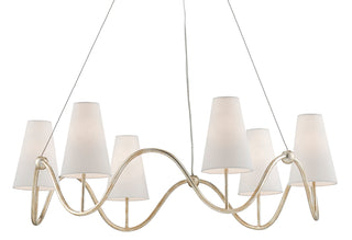 Kadir Six Light Chandelier in Silver Granello