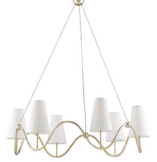 Kadir Six Light Chandelier in Silver Granello