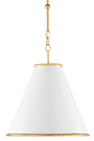 Pierrepont One Light Pendant in Painted Gesso White/Contemporary Gold Leaf/Gold