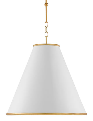 Pierrepont One Light Pendant in Painted Gesso White/Contemporary Gold Leaf/Gold