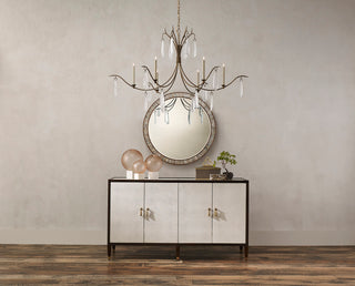 Marshallia Six Light Chandelier in Rustic Gold/Faux Rock Crystal