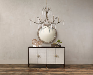 Marshallia Six Light Chandelier in Rustic Gold/Faux Rock Crystal