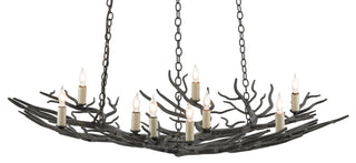 Rainforest Nine Light Chandelier in Rustic Bronze