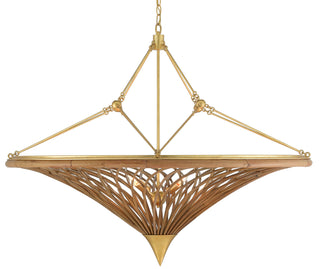 Gaborone Four Light Chandelier in Natural/Contemporary Gold Leaf