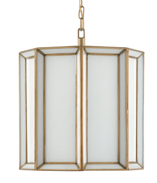 Daze One Light Pendant in Antique Brass/White
