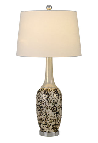 Paxton Two Light Table Lamp in Pearl/Black