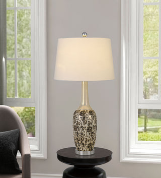 Paxton Two Light Table Lamp in Pearl/Black