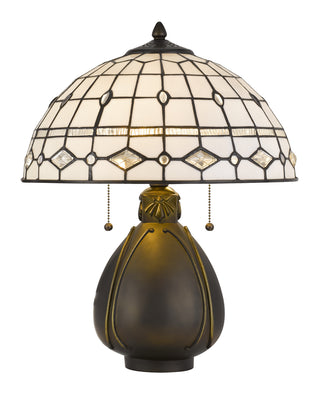 Tiffany Two Light Table Lamp in Dark Bronze