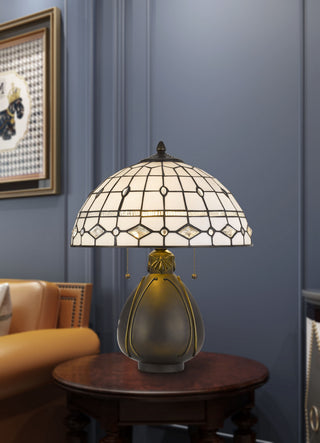 Tiffany Two Light Table Lamp in Dark Bronze