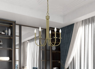 Spiez Five Light Chandelier in Antique Brass