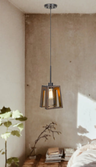Biel One Light Pendant in Wood