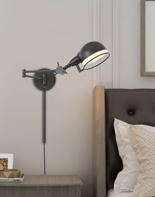 Linthal One Light Swing Arm Wall Lamp in Dark Bronze
