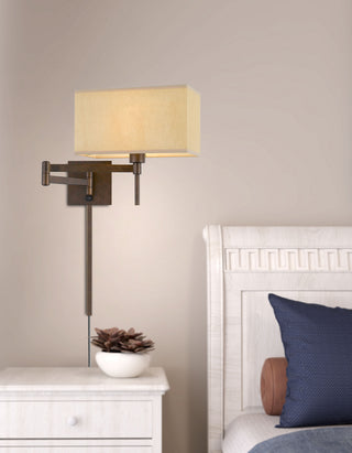 Robson One Light Swing Arm Wall Lamp in Rust