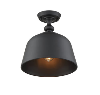 Berg One Light Semi-Flush Mount in Matte Black