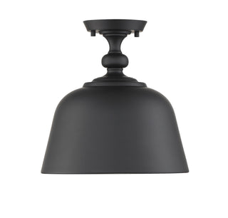 Berg One Light Semi-Flush Mount in Matte Black