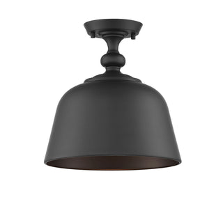 Berg One Light Semi-Flush Mount in Matte Black