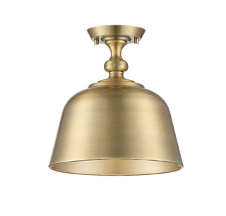 Berg One Light Semi-Flush Mount in Warm Brass