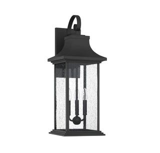 Hancock Three Light Outdoor Wall Sconce in Matte Black