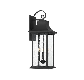 Hancock Three Light Outdoor Wall Sconce in Matte Black