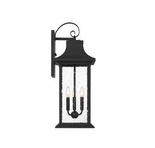 Hancock Three Light Outdoor Wall Sconce in Matte Black
