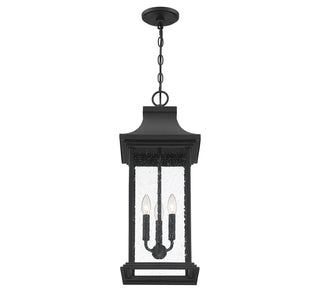 Hancock Three Light Outdoor Pendant in Matte Black