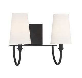 Cameron Two Light Bath Bar in Matte Black