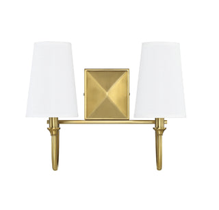 Cameron Two Light Bath Bar in Warm Brass