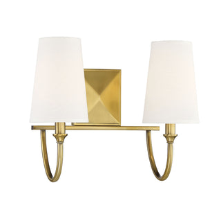 Cameron Two Light Bath Bar in Warm Brass