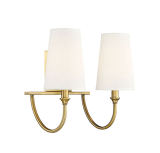 Cameron Two Light Bath Bar in Warm Brass