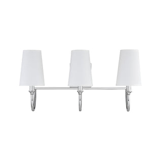 Cameron Three Light Bath Bar in Polished Nickel