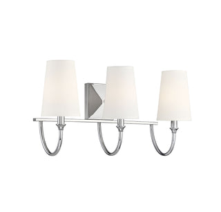 Cameron Three Light Bath Bar in Polished Nickel