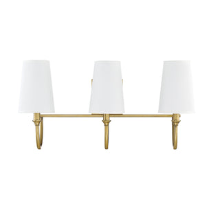 Cameron Three Light Bath Bar in Warm Brass