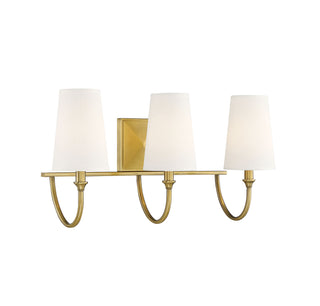 Cameron Three Light Bath Bar in Warm Brass