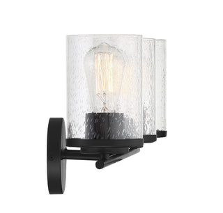 Marshall Three Light Bath Bar in Matte Black