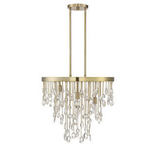 Livorno Four Light Chandelier in Noble Brass