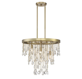Livorno Four Light Chandelier in Noble Brass