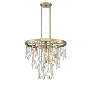 Livorno Four Light Chandelier in Noble Brass