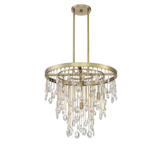Livorno Four Light Chandelier in Noble Brass