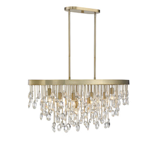 Livorno Eight Light Linear Chandelier in Noble Brass